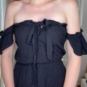 Black off the shoulder peasant dress - ShowPo